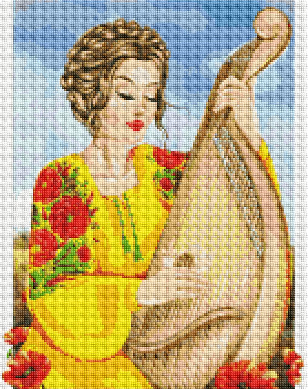 Алмазная мозаика/вышивка Ideyka Играй моя бандуро патриотический сюжет 40х50 см (AMO 7402)