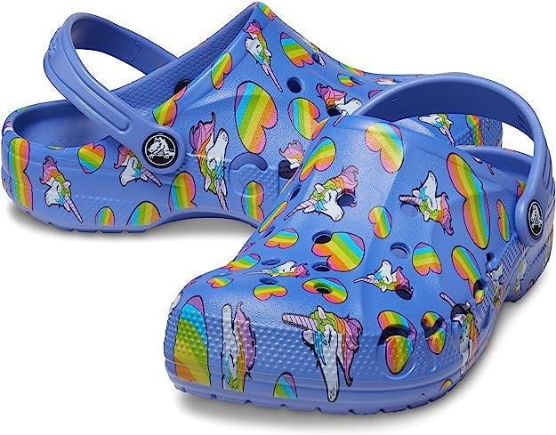 Сабо дитячі для дівчинки Crocs Baya Seasonal Graphic Clog Kids Lapis Multi р. 32/33 Світло-Синій (11581)
