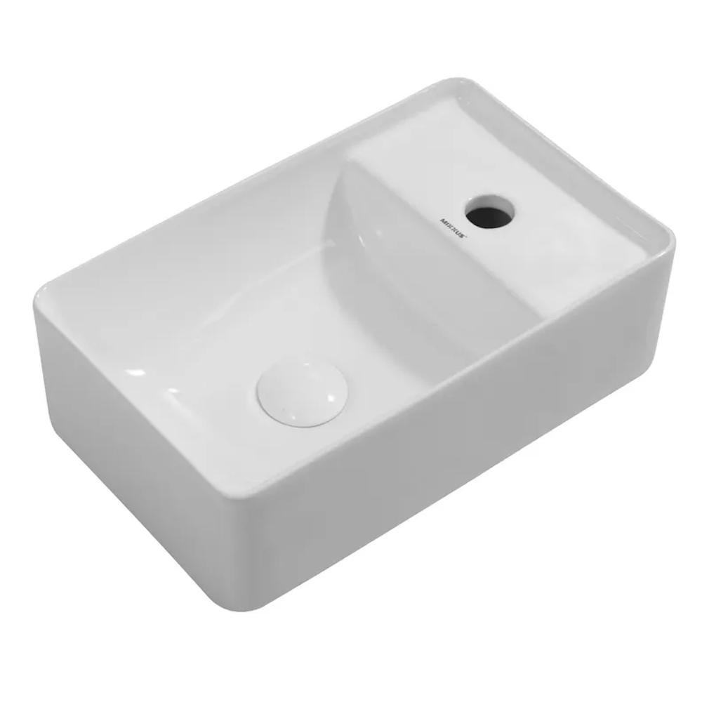 Умывальник подвесной Mixxus Premium Quadro-1201-L 430х265 прямоугольный, белый (MP6505)