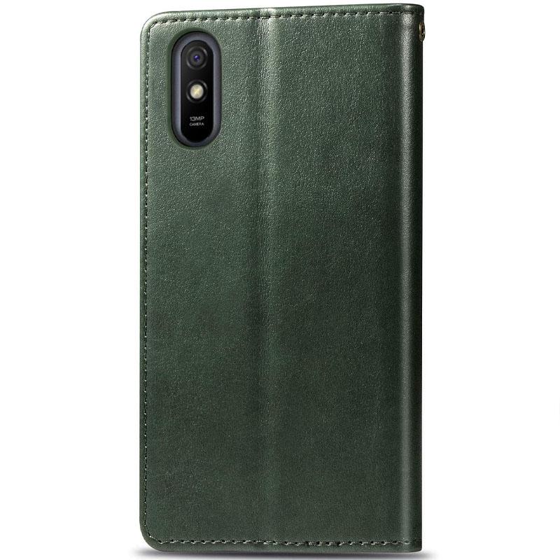 Кожаный чехол книжка GETMAN Gallant (PU) для Xiaomi Redmi 9A Зеленый - фото 3