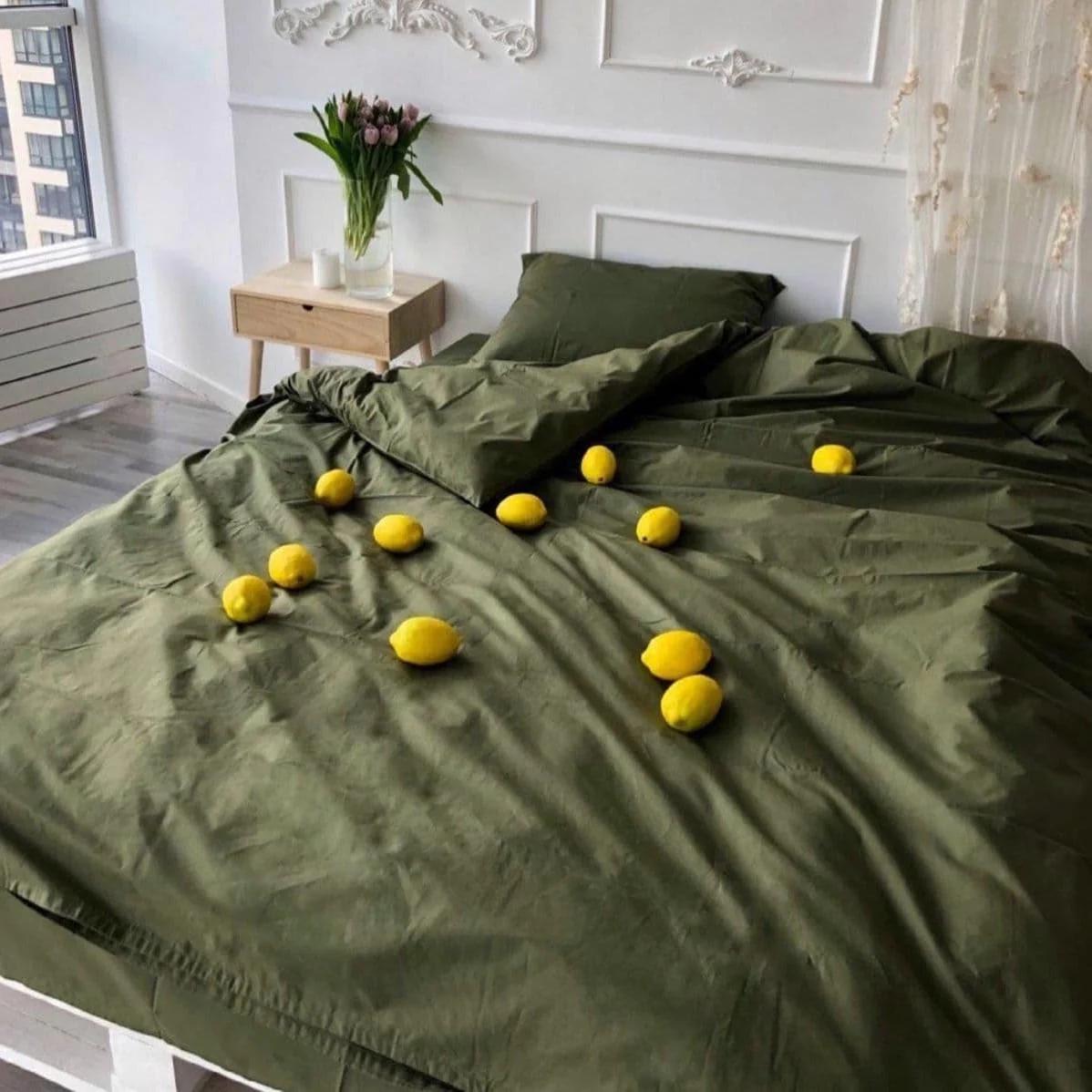 Комплект постельного белья полуторный поплин Lux Хаки (1610520085) - фото 2