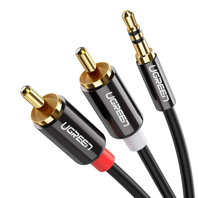 Кабель аудио UGREEN AV116 3.5 мм to 2RCA 2 м Black (10584)