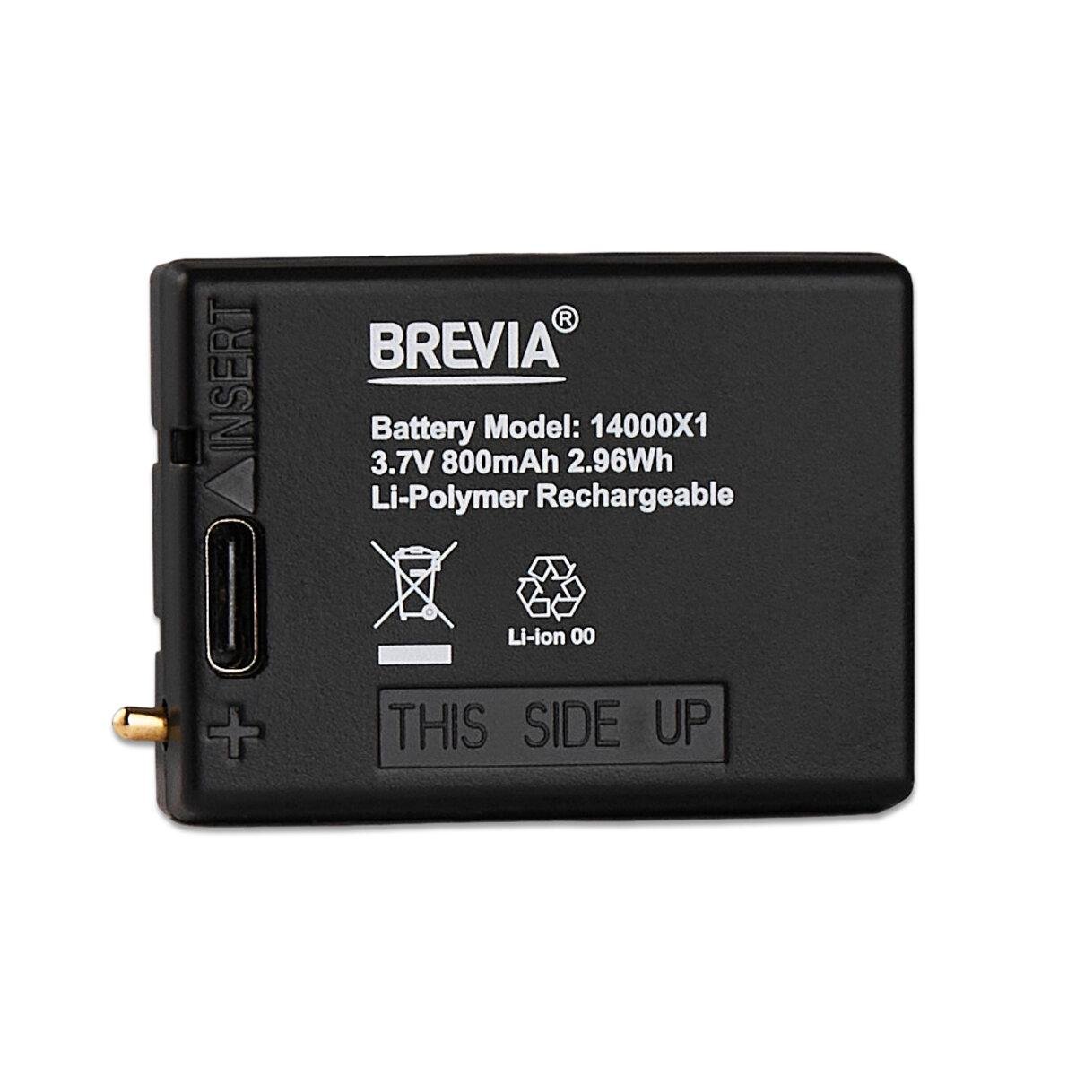 Аккумулятор Brevia 3.7V 800mAh Li-polymer с Type-C для налобных фонарей