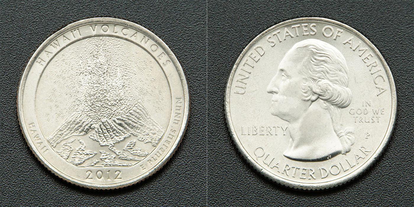 Коллекционная монета США 2012 25 центов P Гавайи UNC Коллекционная монета США 2012 25 центов P Гавайи UNC