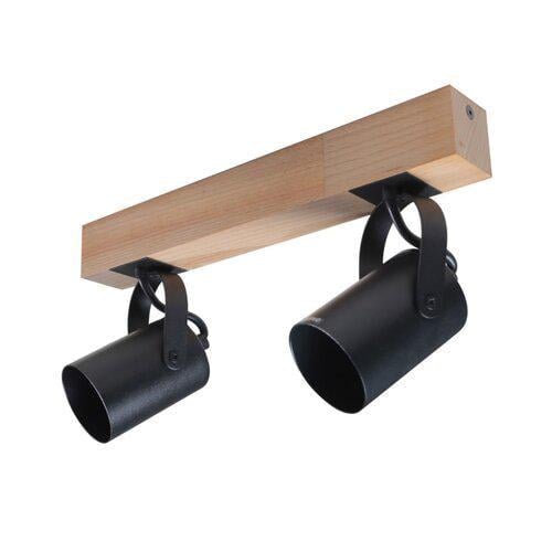 Спот настенно-потолочный ETRON 1-EDR-8602 WoodLine Spot GU10 2x35 Вт Натуральный/Черный (77704) - фото 1