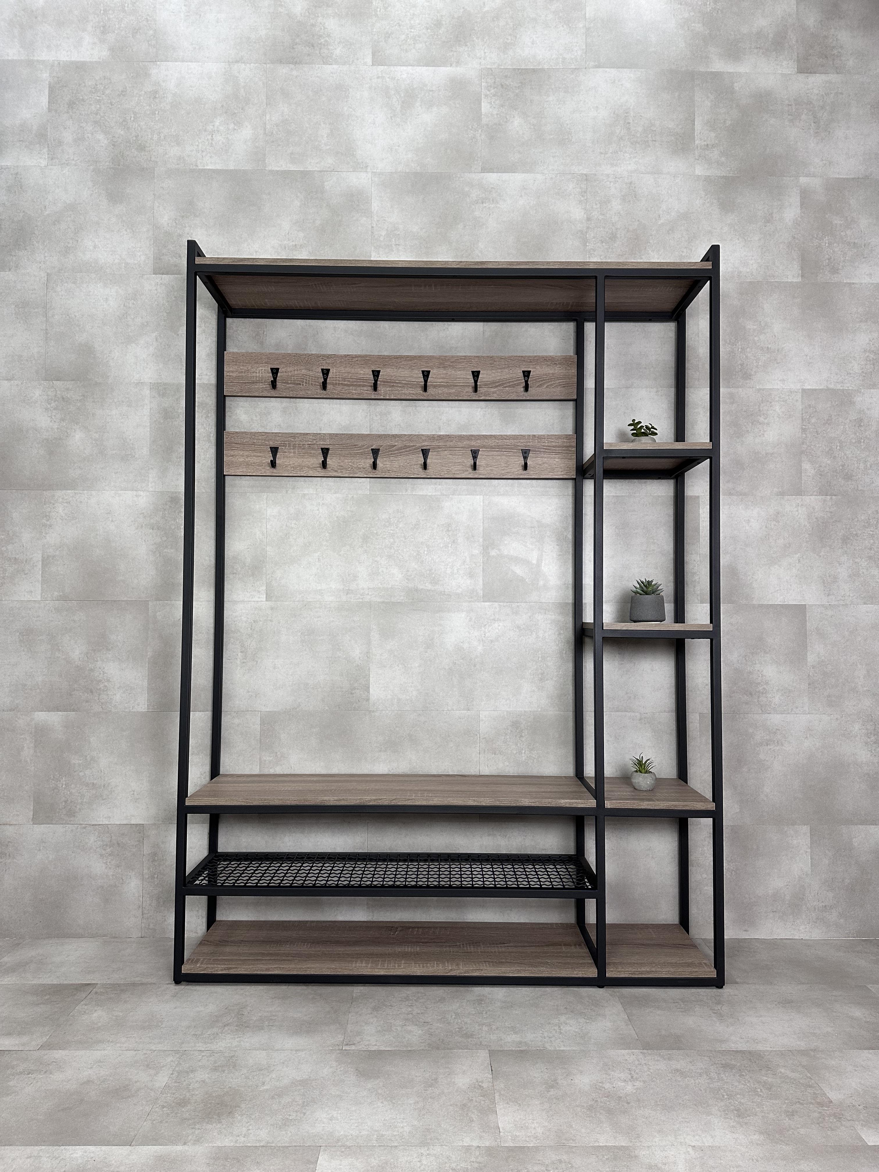 Прихожая из металла и массива ясеня P18.9-MY 1800х1300х300 мм