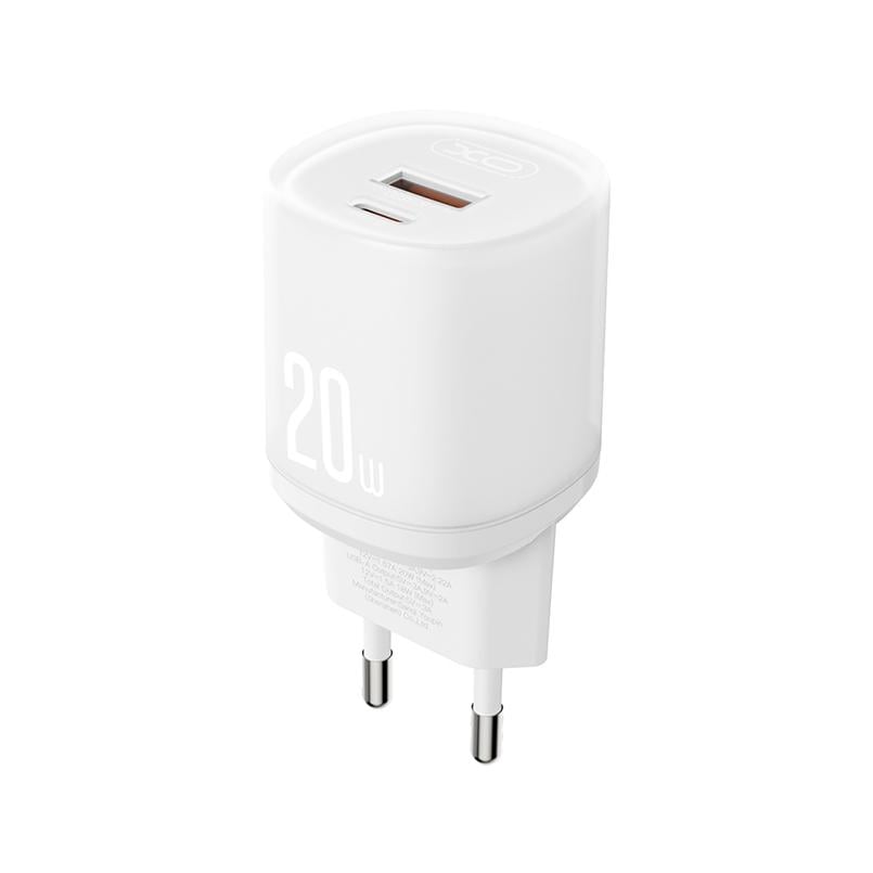 Сетевое зарядное устройство XO L144 PD20W 1USB-A+1USB-C Белый (XO-L144-White)