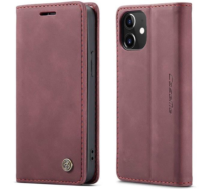 Чехол книжка с магнитом CaseMe на Apple iPhone 12 Wine (20826-42)
