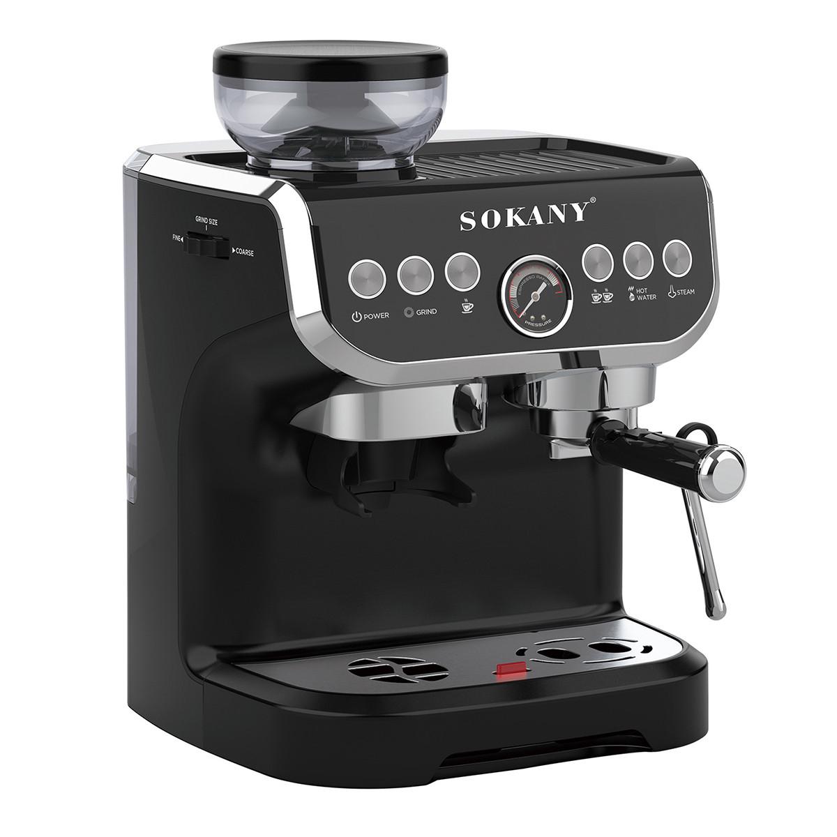 Еспресо-машина Sokany капучинатор із кавомолкою електрична 2 л (5094) - фото 2 Еспресо-машина Sokany капучинатор із кавомолкою електрична 2 л (5094) - фото 2