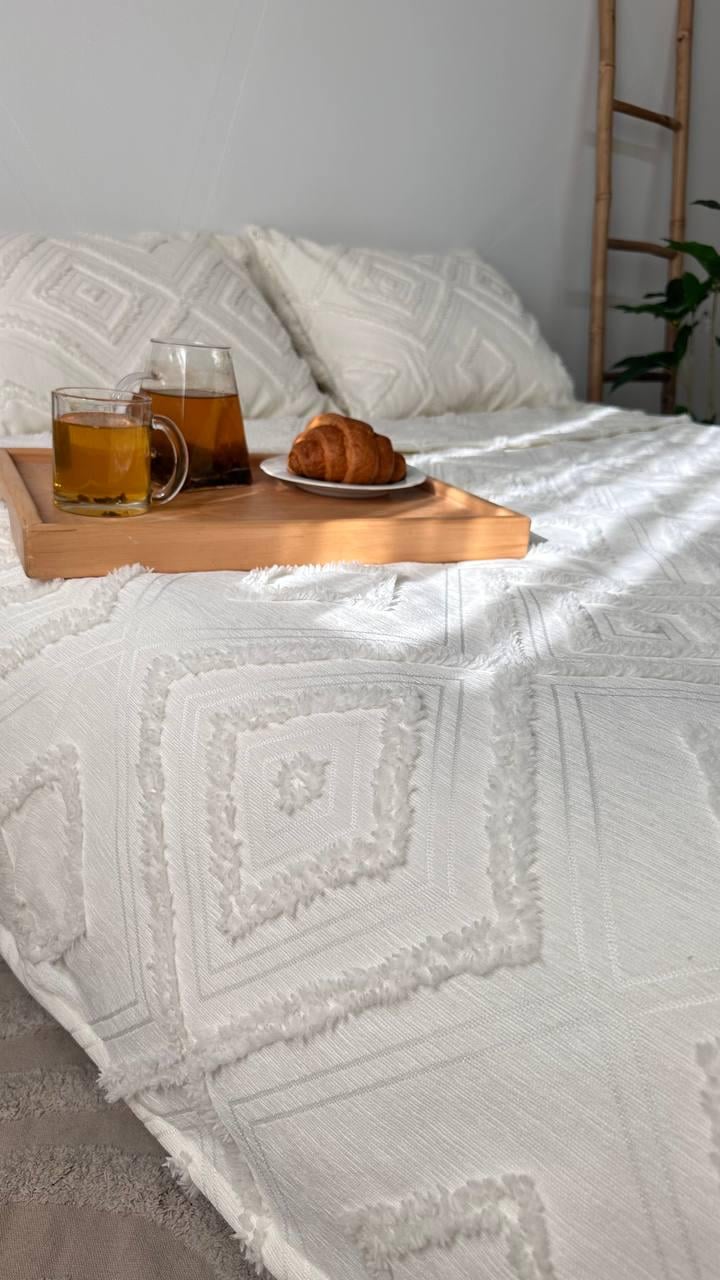 Покрывало Скандинавский большой ромб 140х240 см Молочный - фото 8 Покрывало Скандинавский большой ромб 140х240 см Молочный - фото 8