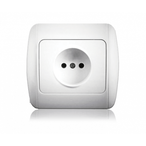 Розетка одинарная без заземления Erste electric Classic Белый (9201-46)