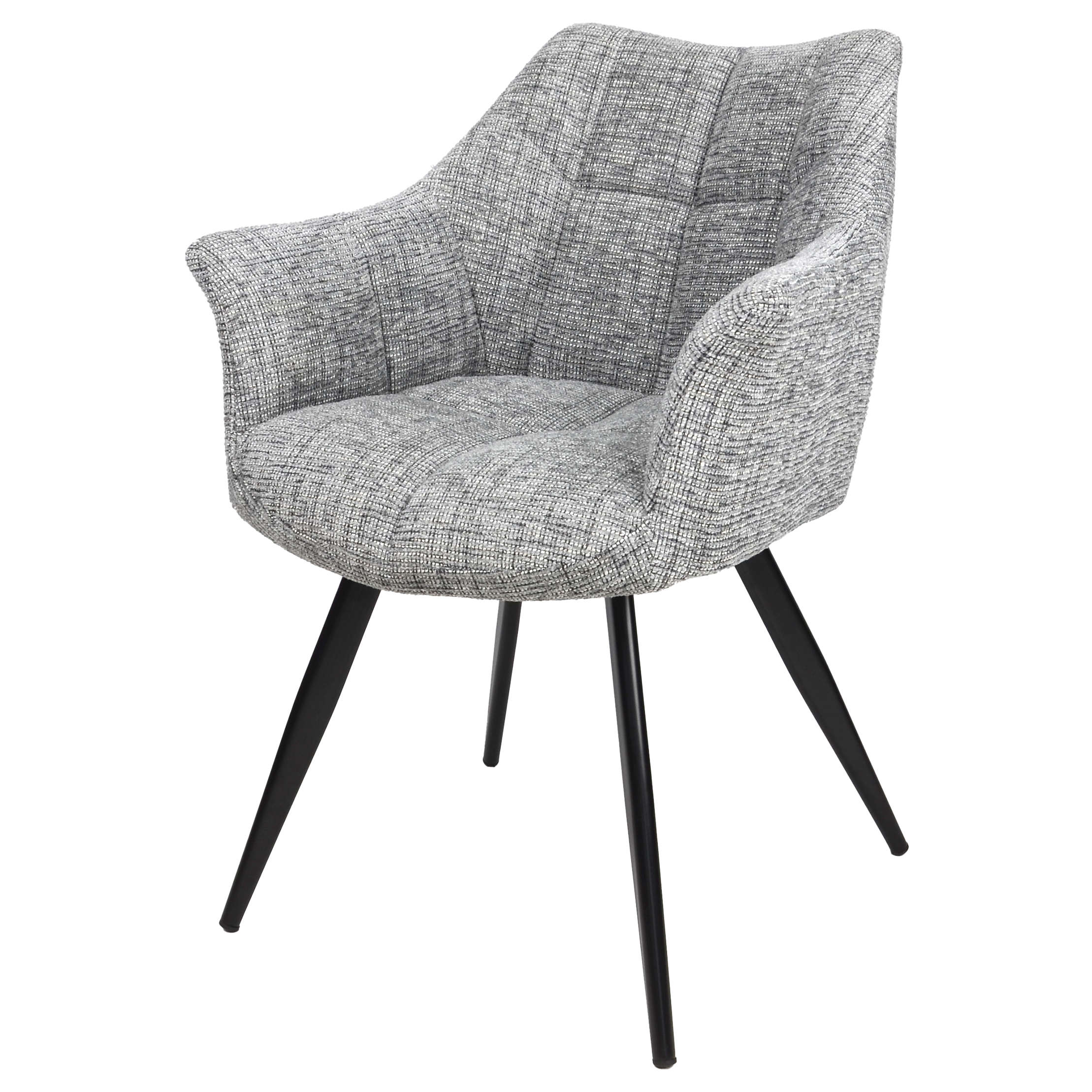 Стул Intarsio STEFAN Черный/Светло-серый - фото 1