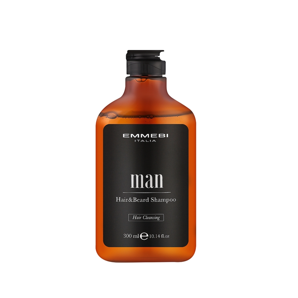 Шампунь для волосся та бороди Emmebi Italia Man Hair & Beard Shampoo 300 мл (19007)