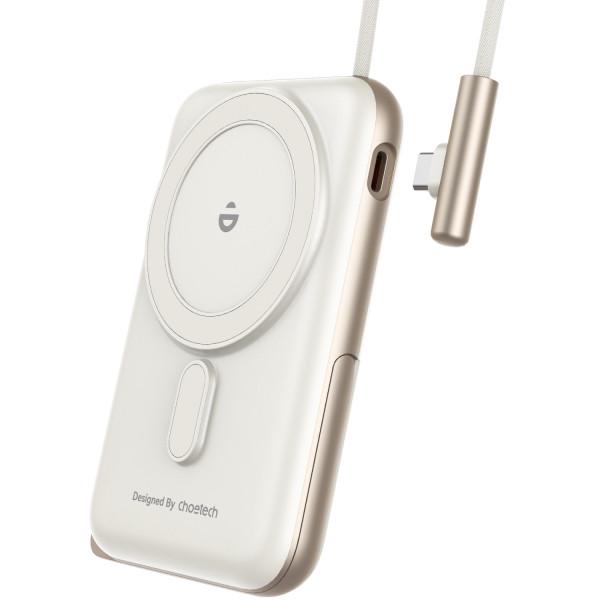 Повербанк Choetech B735 10000 mAh 20W PD 3.0 Magnetic Wireless White (B735-CCWH) - фото 2