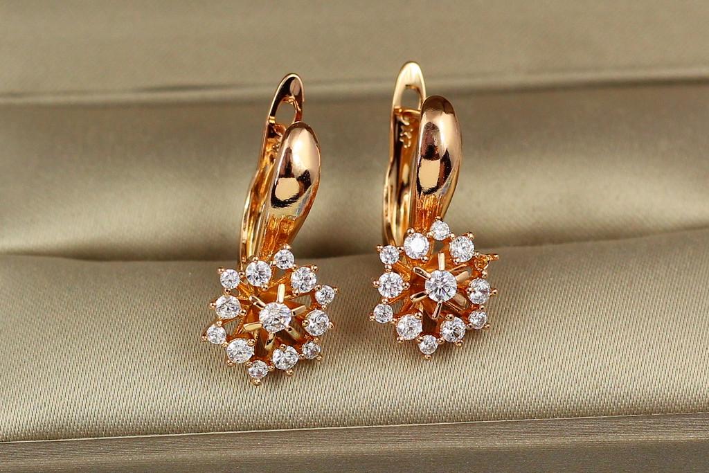 Серьги Xuping Jewelry Весенний цветок 2,1 см Золотистый (1834618737)