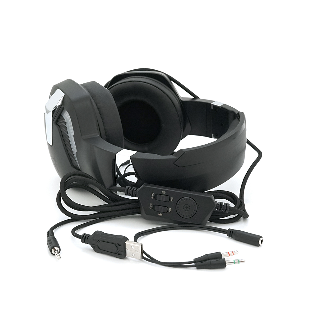 Наушники проводные Jedel GH-244 LED с микрофоном Черный (25688736)