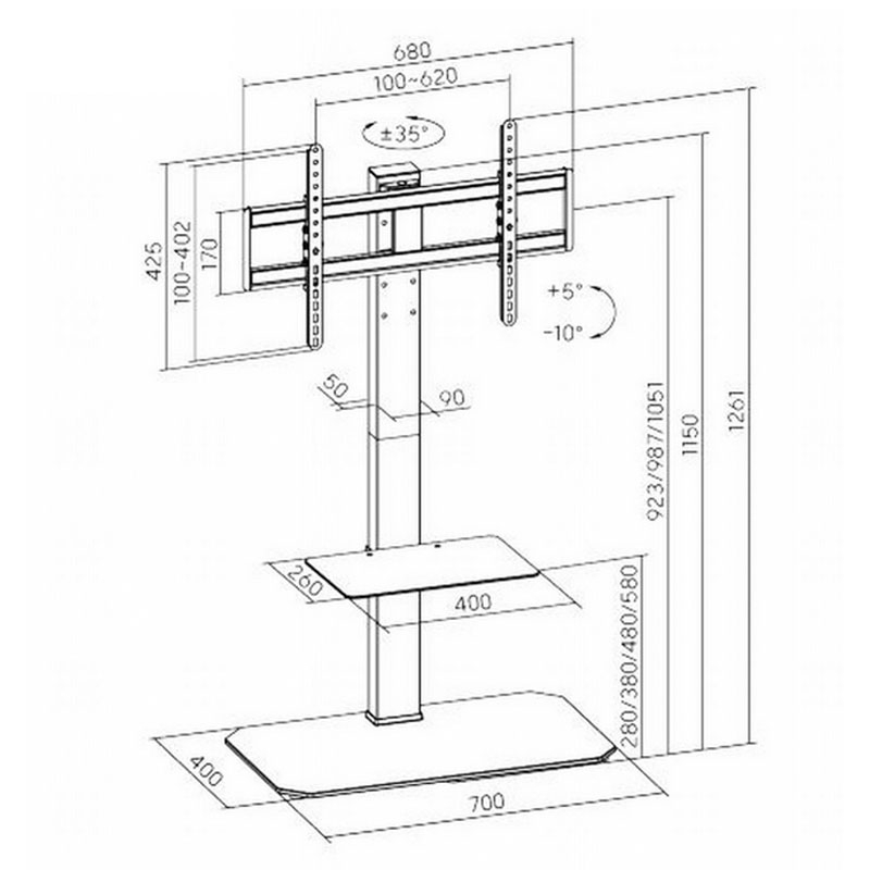 Стойка мобильная Lumi LDT03-27FL для телевизора/интерактивной панели 43"-86" (tf5204) - фото 9