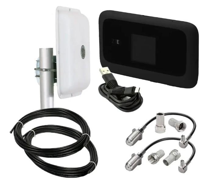 Интернет-комплект с роутером ZTE MF910 Wi-Fi 4G с экраном и антенной MIMO ENERGY до 150 Мбит/с (1987095929)