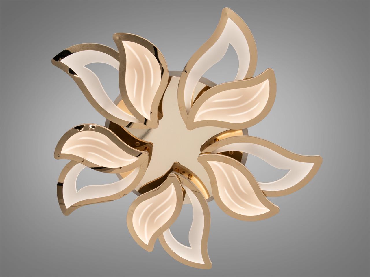 Люстра потолочная LED для гостиной Diasha 130Вт с пультом Золотой (9033/5G LED 3color dimmer)