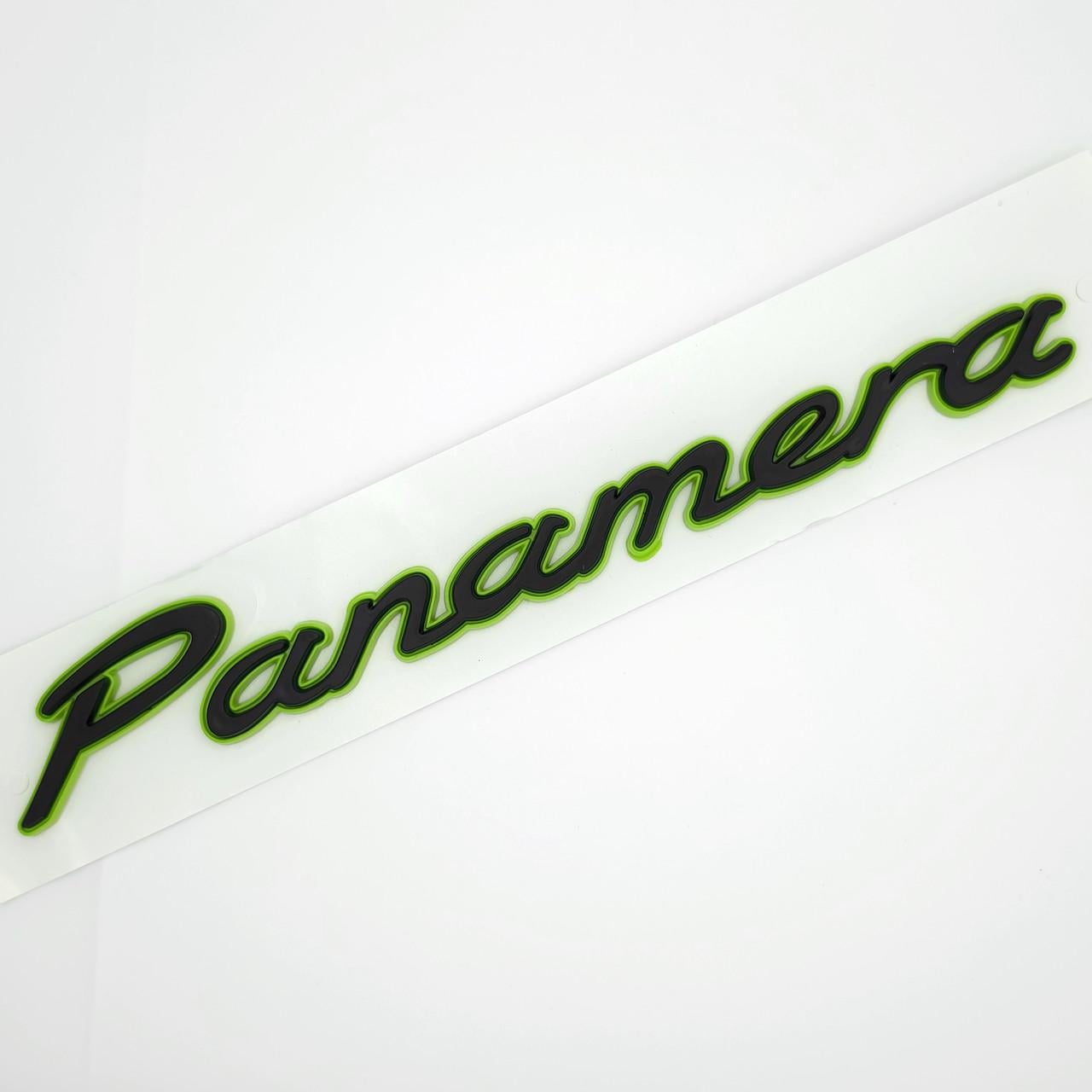 Эмблема надпись Panamera Porsche 20х3 см ABS Зеленый/Черный матовый (3087460024)