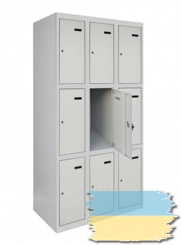 Шафа металева коміркова ШКМ 3/40/3 трирівнева RAL7035 180х120х50 см (7400300) - фото 2 Шафа металева коміркова ШКМ 3/40/3 трирівнева RAL7035 180х120х50 см (7400300) - фото 2