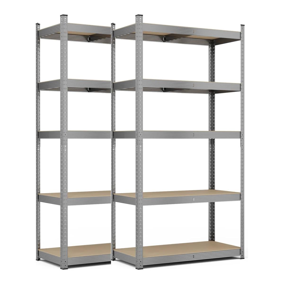 Комплект из 2 стеллажей металлических 1980x1000x500 мм оцинкованных StahlPro 5 полок МДФ
