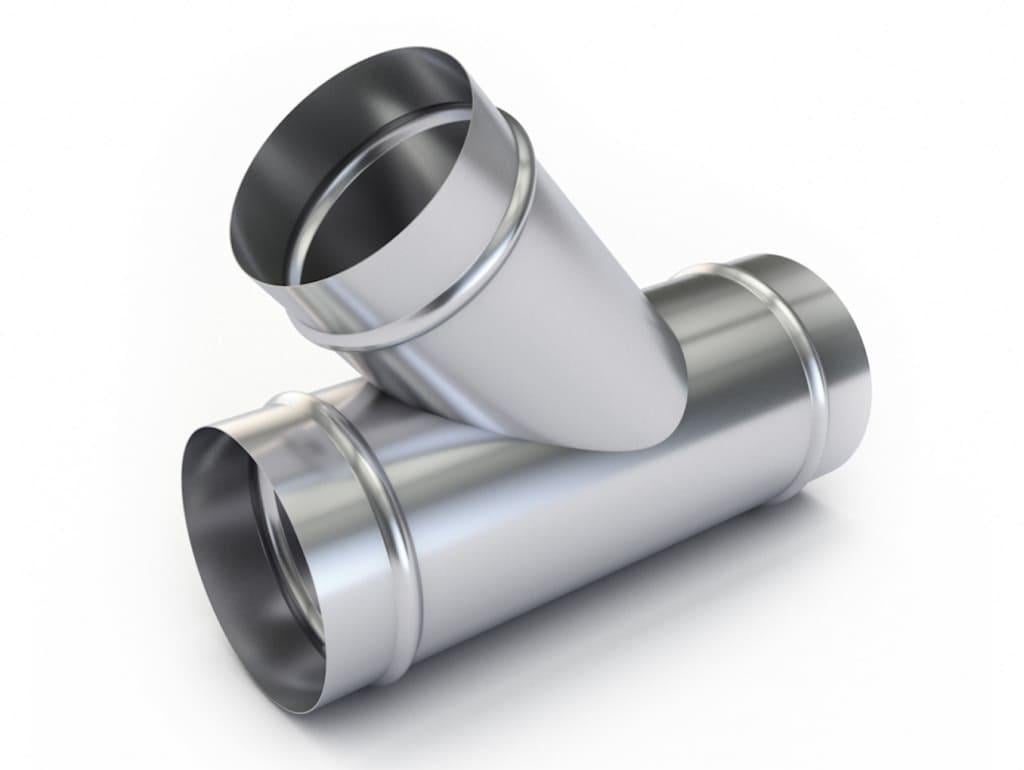 Трійник круглого перерізу з круглою скошеною під 45° врізкою d 315/125 мм (412-19)