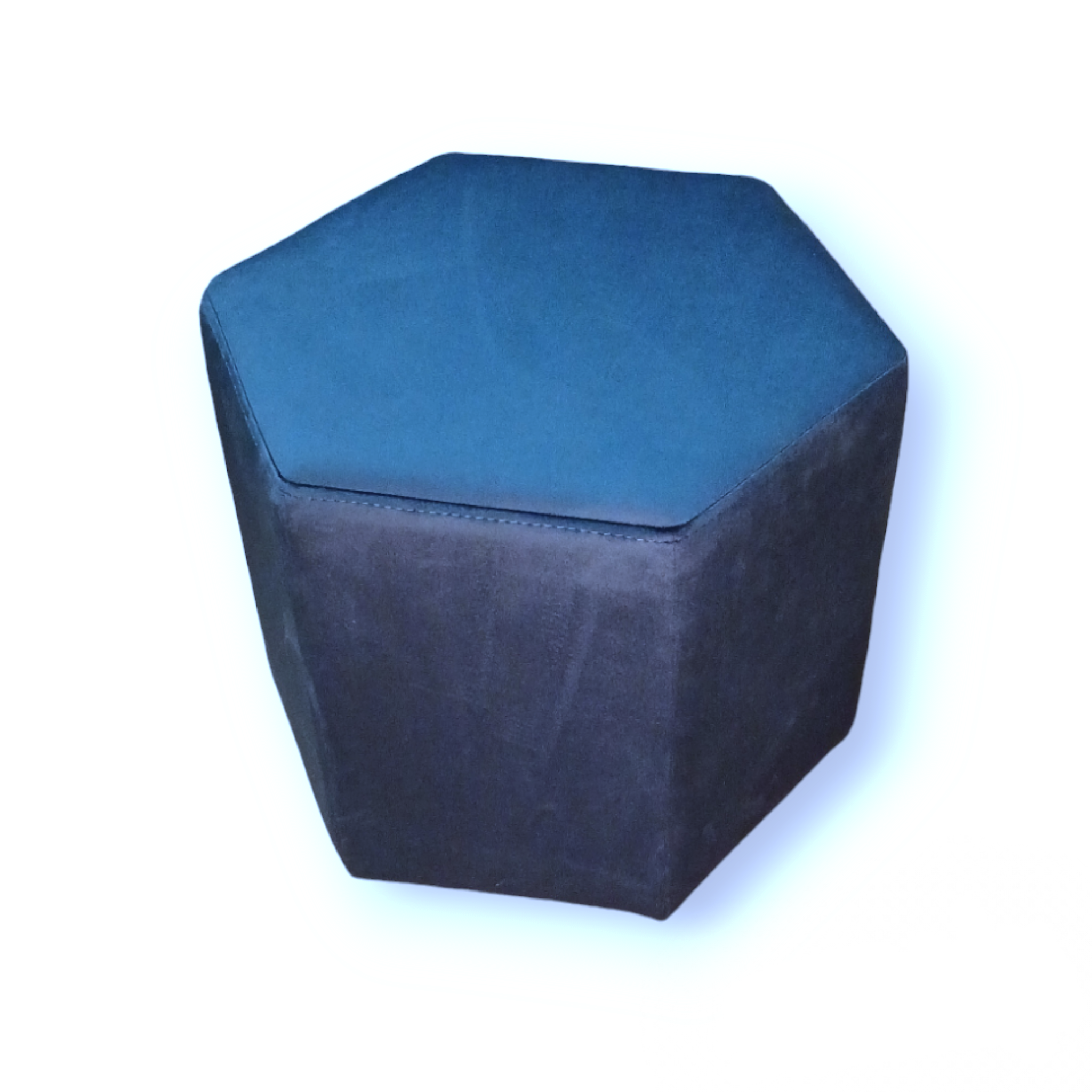Пуф Шестигранник Максі Велюр Лагуна 58х50х45 см Синій - фото 3 Пуф Шестигранник Максі Велюр Лагуна 58х50х45 см Синій - фото 3