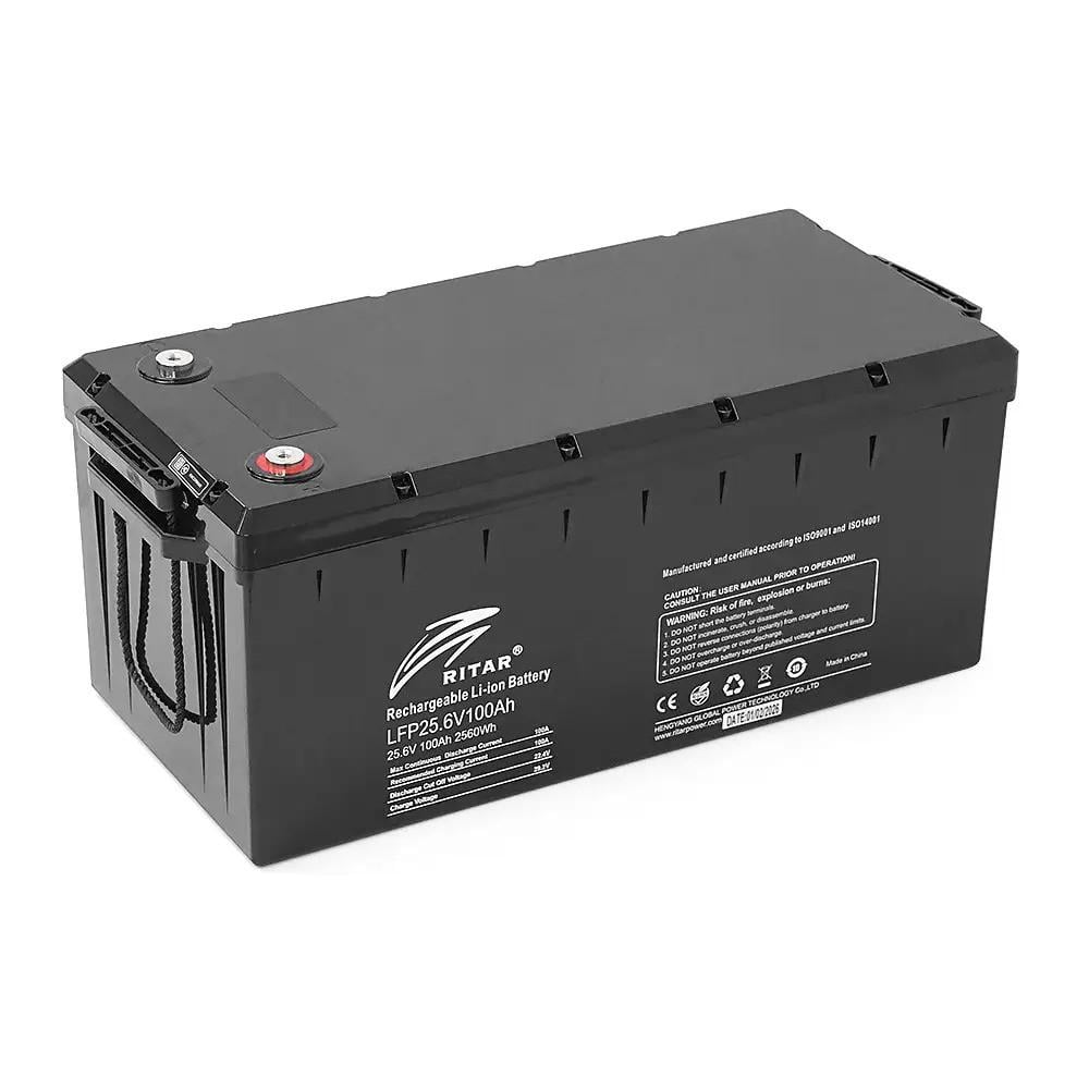Батарея акумуляторна Ritar LiFePO4 25,6V 100Ah з Bluetooth CAN/RS485 2560Wh BMS100A 8S
