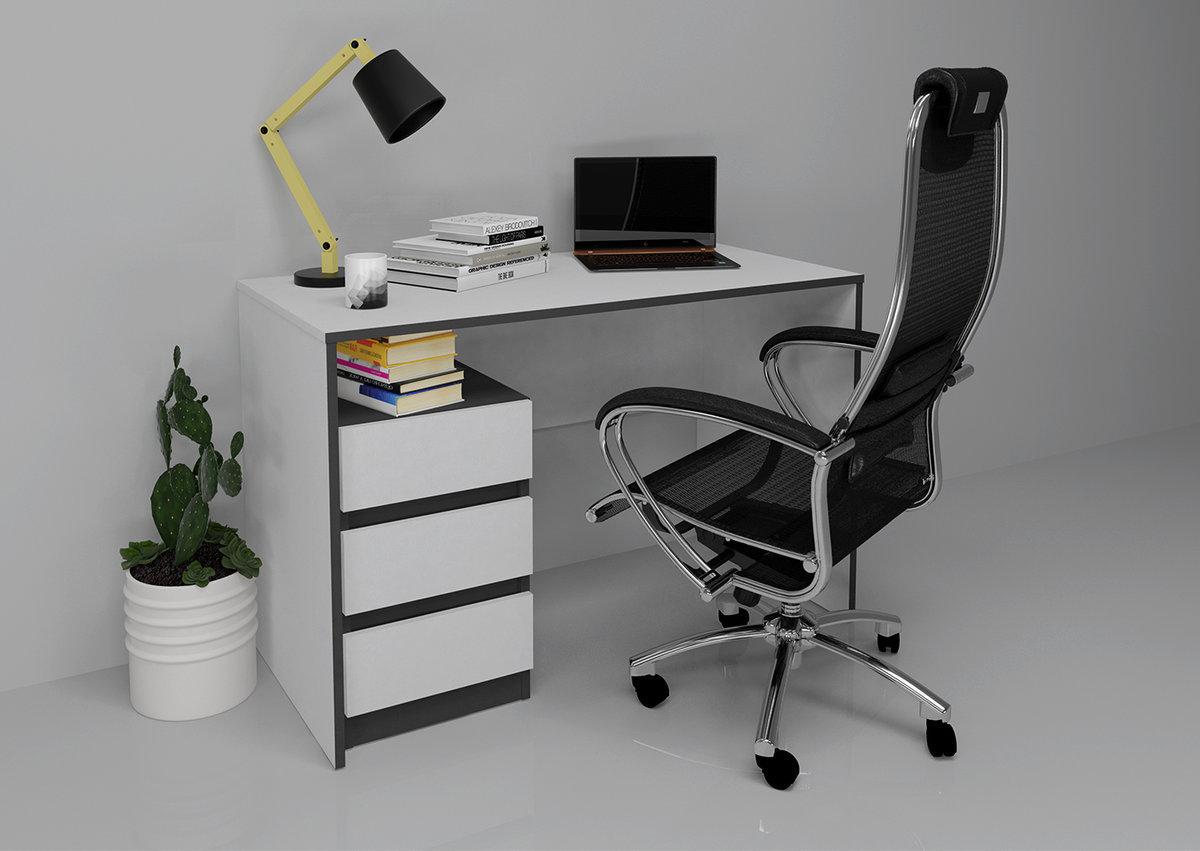 Стіл комп'ютерний письмовий Intarsio Vector Білий (VECTOR) - фото 3 Стіл комп'ютерний письмовий Intarsio Vector Білий (VECTOR) - фото 3