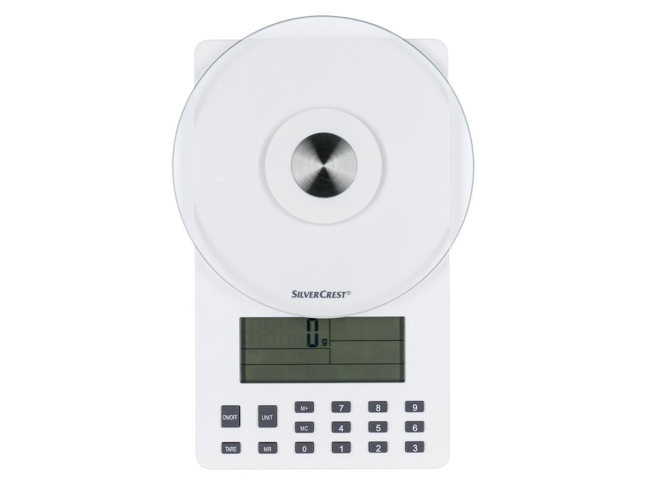Весы кухонные Silver Crest SNAW1000 D2 с анализом калорий і нутриентов White