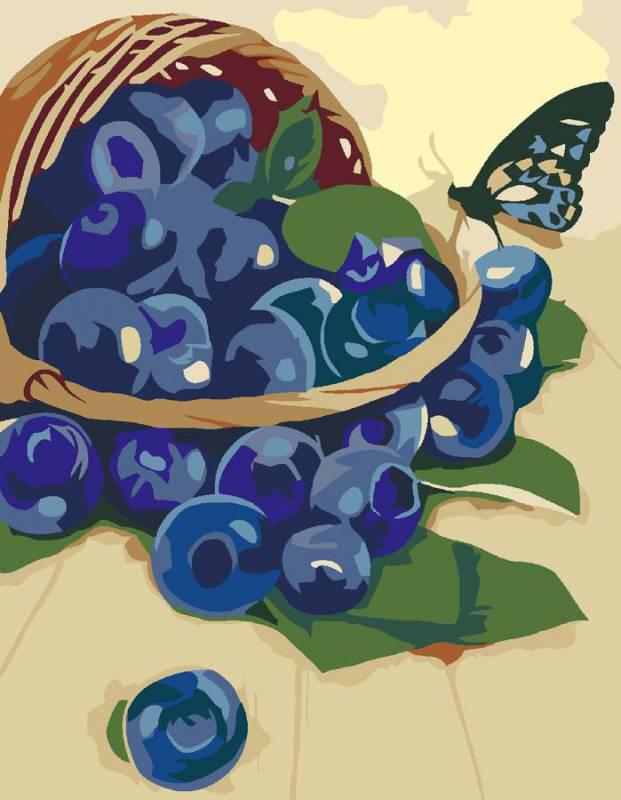 Картина по номерам Rosa Корзина с черникой 35х45 см (Az-222240)