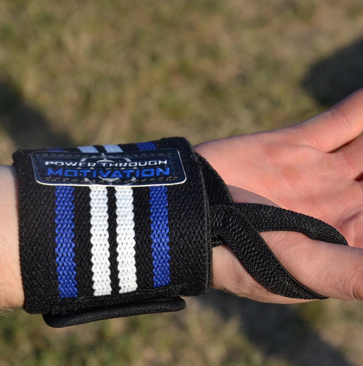 Бинти кистьові Power System PS-3500 Wrist Wraps Blue/Black (A-012086) - фото 3 Бинти кистьові Power System PS-3500 Wrist Wraps Blue/Black (A-012086) - фото 3