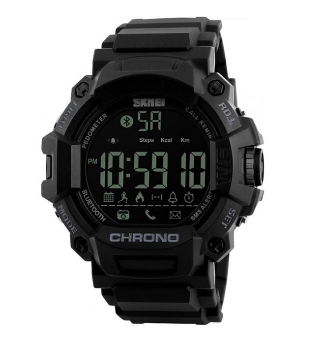 Спортивные мужские часы Skmei 1249 c Bluetooth шагомер Черный