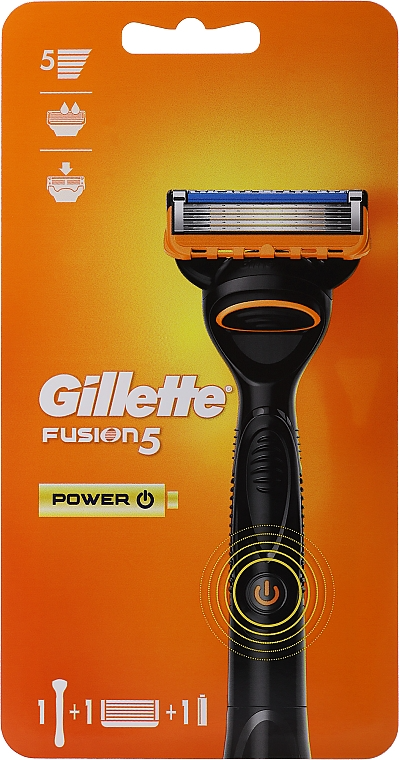 Станок для гоління чоловічий Gillette Fusion Power з 1 змінним картриджем Чорний