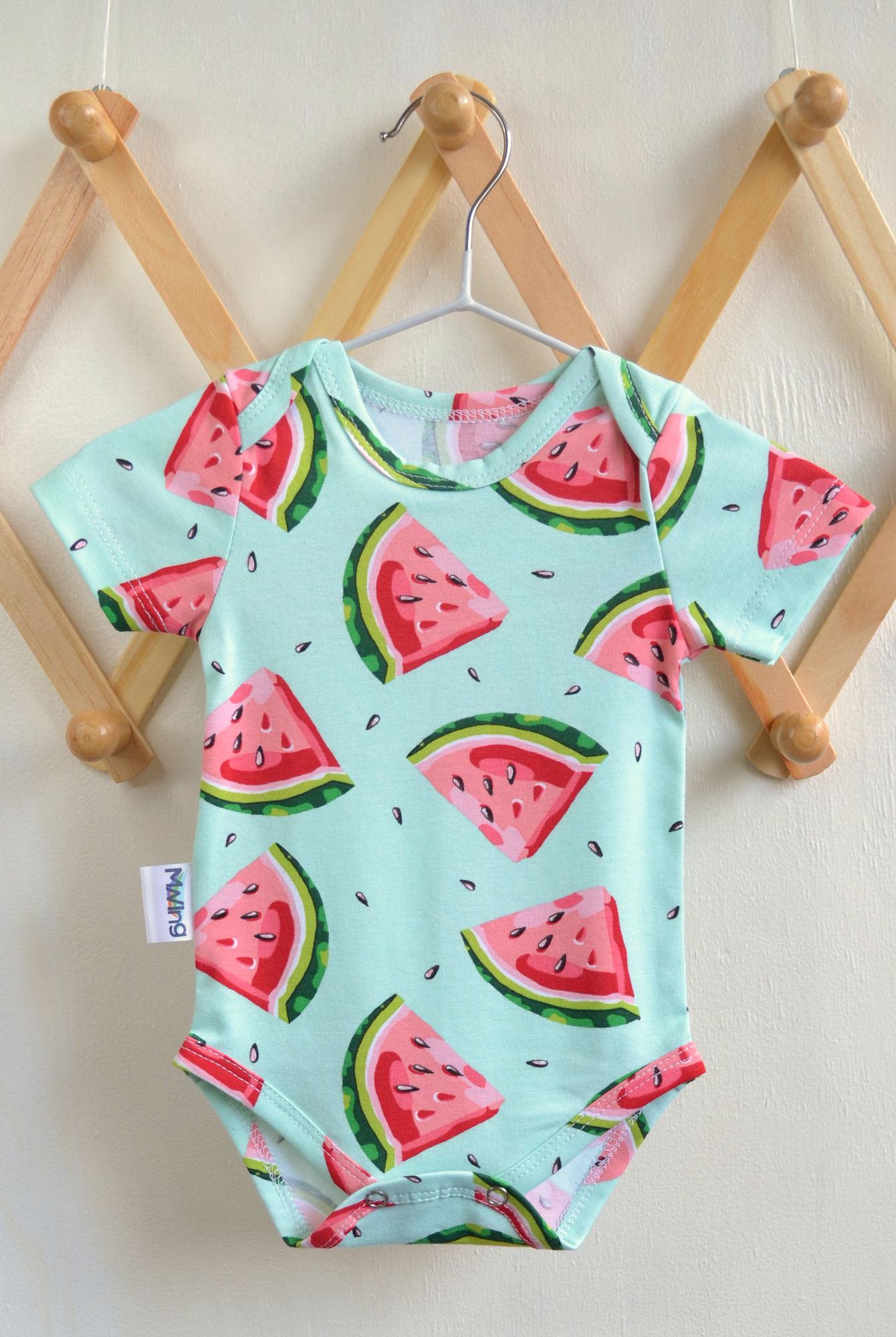 Боди детское унисекс Mwing Арбузики 74 см Мятный (033-56-74)