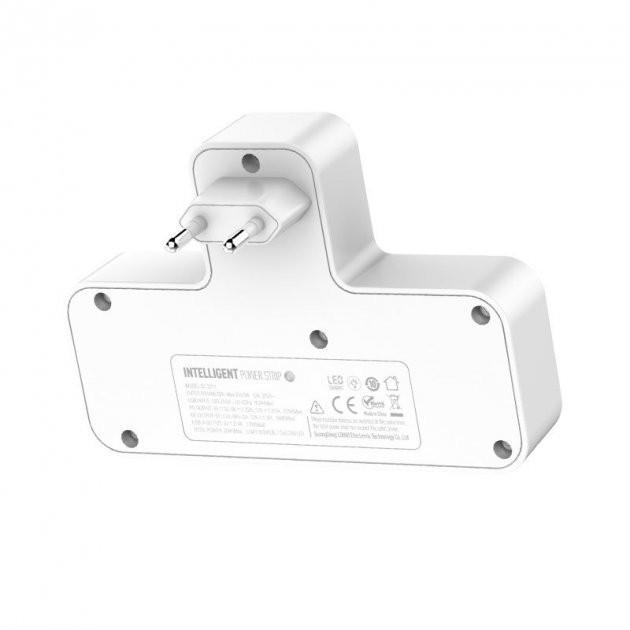 Мережевий фільтр-розгалужувач LDNIO 2500W 3USB 10А 220V PD20W White (SC2311) - фото 6