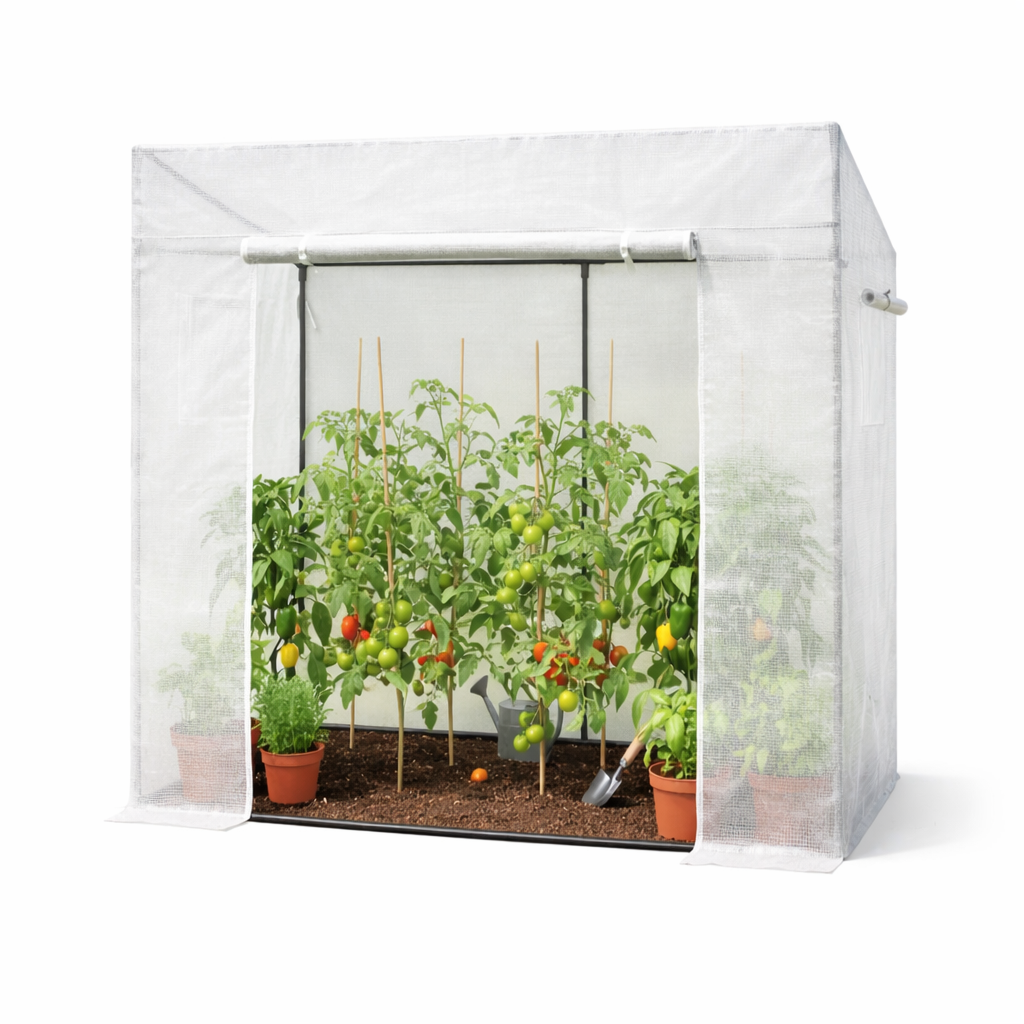 Теплица садовая GardenLine TUN0766 односкатная вертикальная 200x77x168/146 см 1,54 м2 Белый