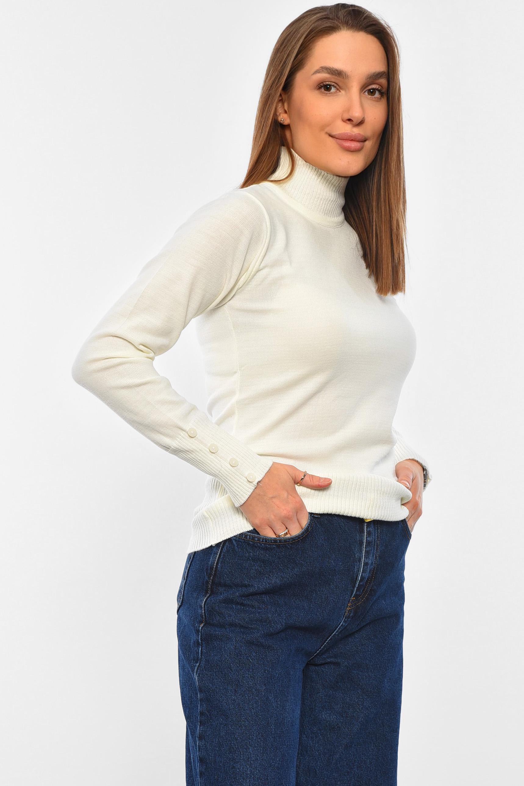 Гольф жіночий однотонний XL-S Білий (194574) - фото 2