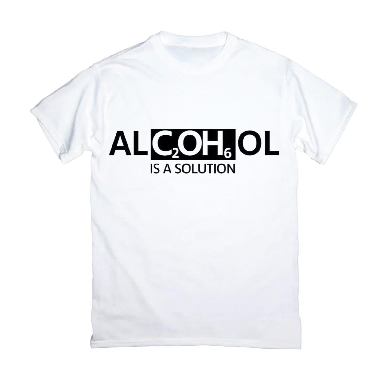 Футболка с надписью Alcohol is a solution S Белый (7079S)