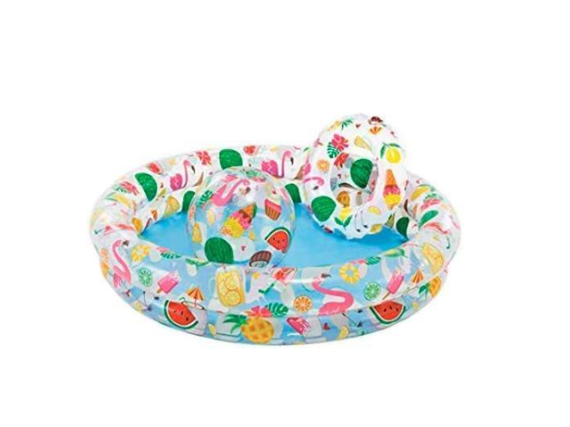 Басейн дитячий надувний Intex Фрукти з колом та м'ячем (59460)
