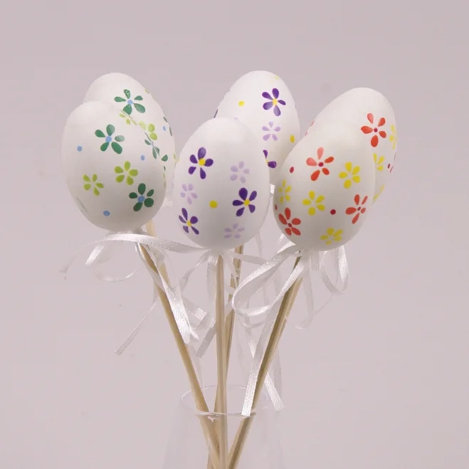 Декорация пасхальная на пике Flora Писанка микс 6 шт. (44005)