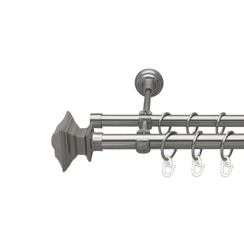 Карниз Orvit Борджеза двухрядный гладкий 300 см Нержавеющая сталь (00-00016001)