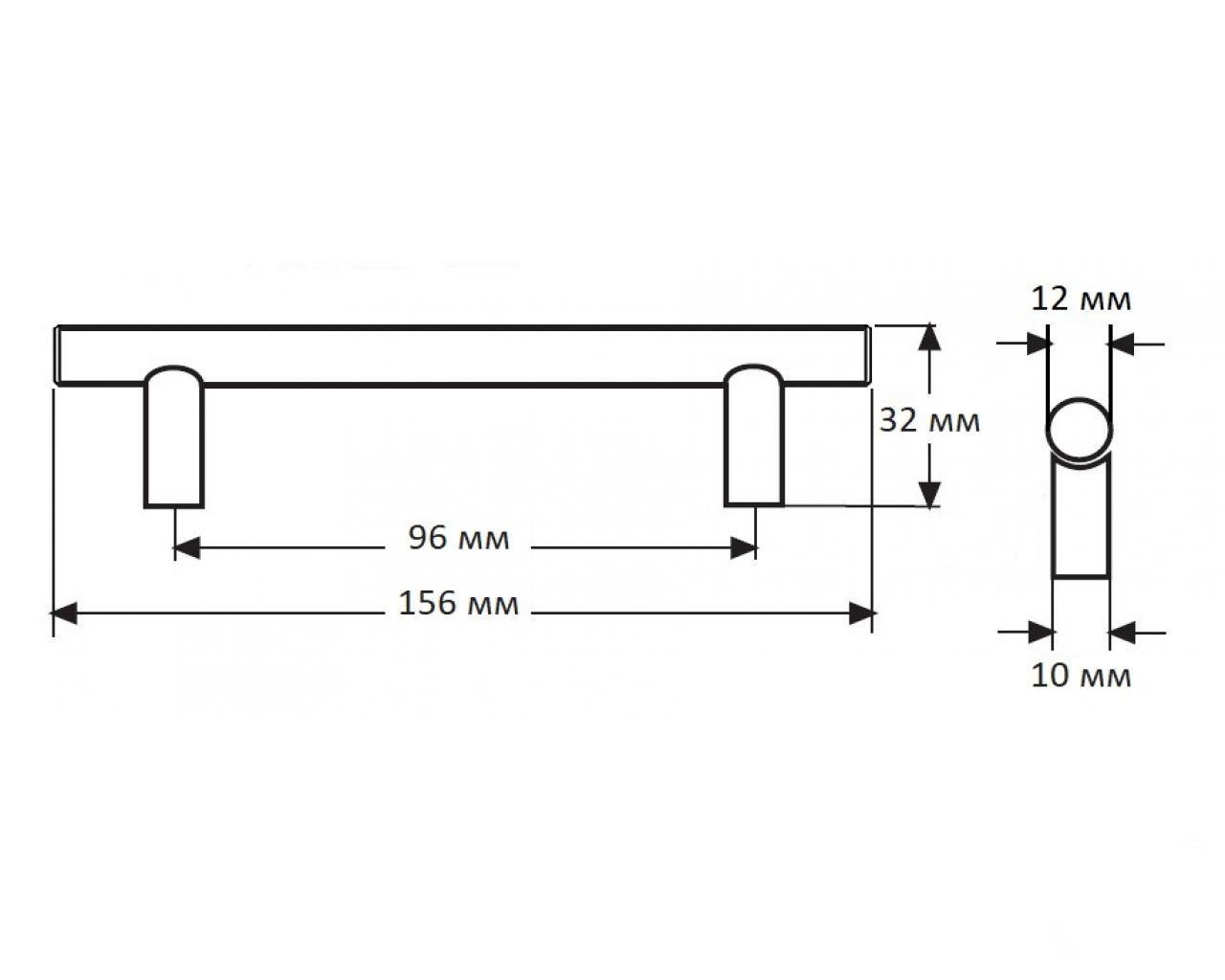 Ручка рейлинговая DC DR11/96 L156 мм мебельная металлическая Черный - фото 3