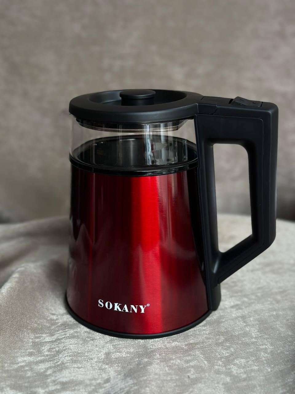 Электрочайник Sokany SK-SH-1076-R дисковый 1,7 л 2000 Вт Красный (20410042)