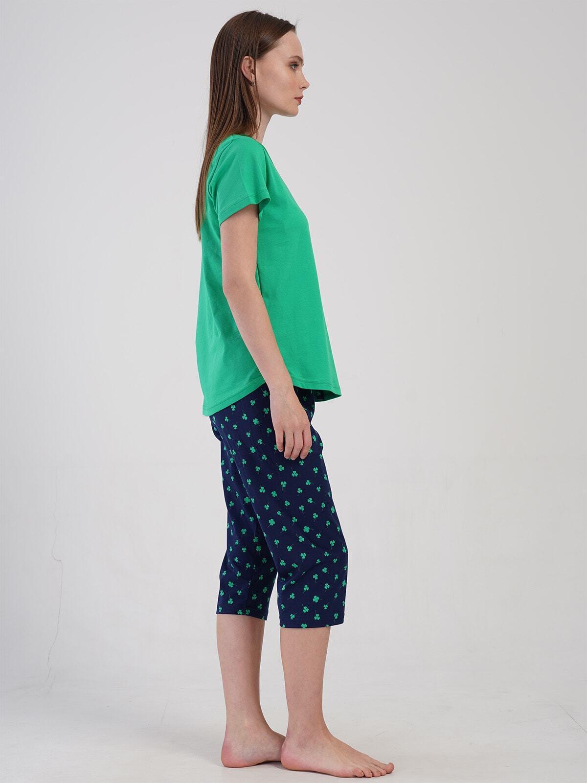 Костюм хлопковый из футболки и капри Зеленый (Vien-4081590245/3) - фото 4 Костюм хлопковый из футболки и капри Зеленый (Vien-4081590245/3) - фото 4