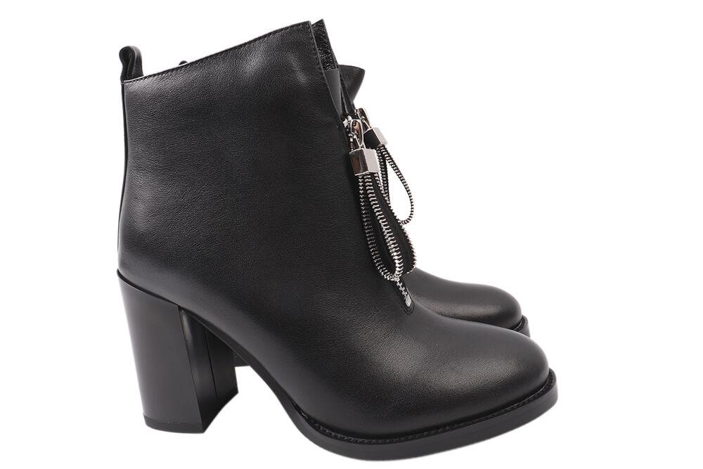 Ботильоны женские Erisses из кожи на большом каблуке р. 33 Черный (914-21DH)