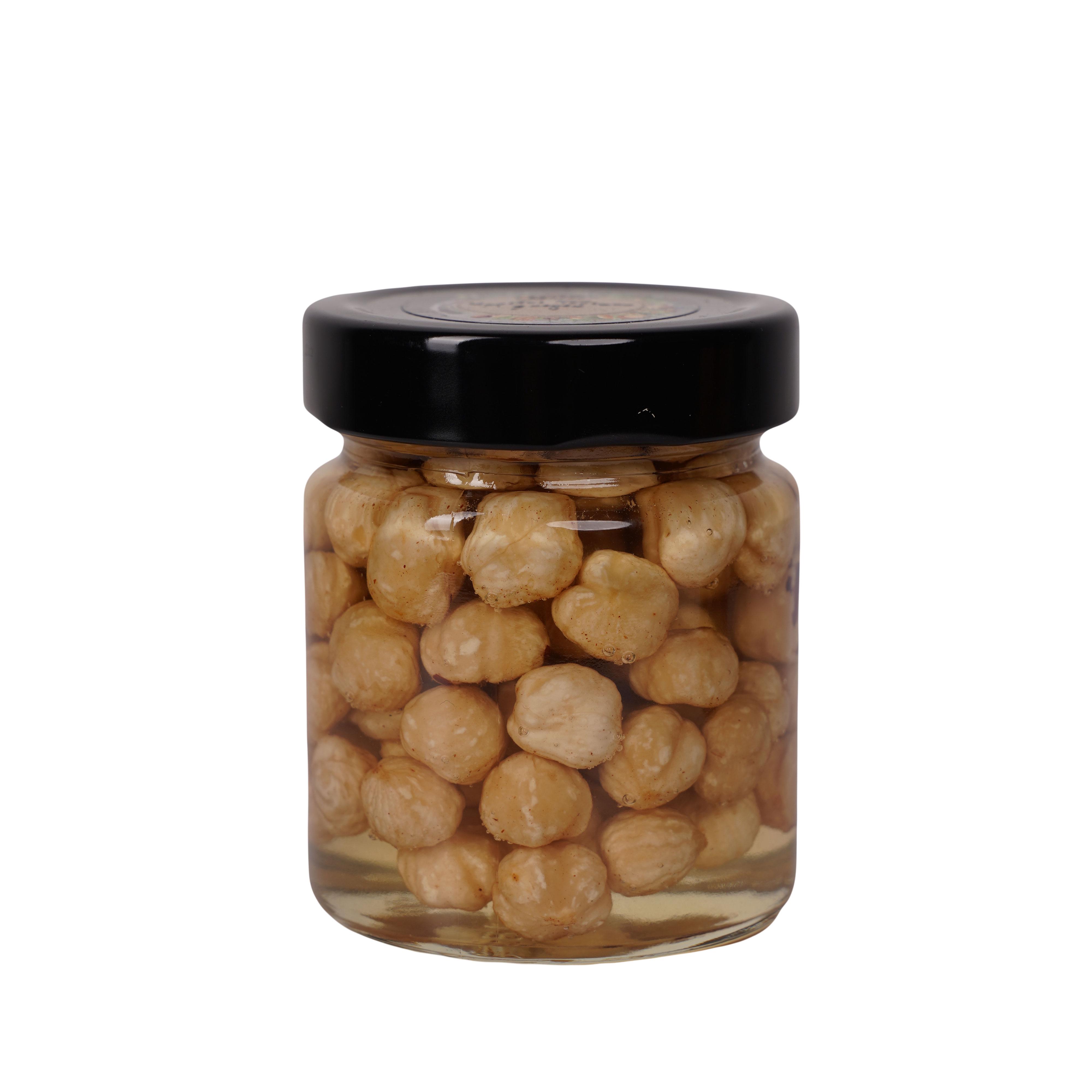 Мёд акациевый пчелиный с фундуком Золотой Нектар в стеклянной банке украинский 400 г