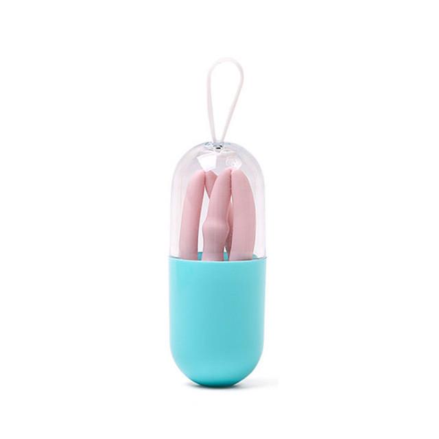 Многоразовая силиконовая трубочка SUNROZ Silicone Straw для напитков в футляре Розовый (SUN4448)