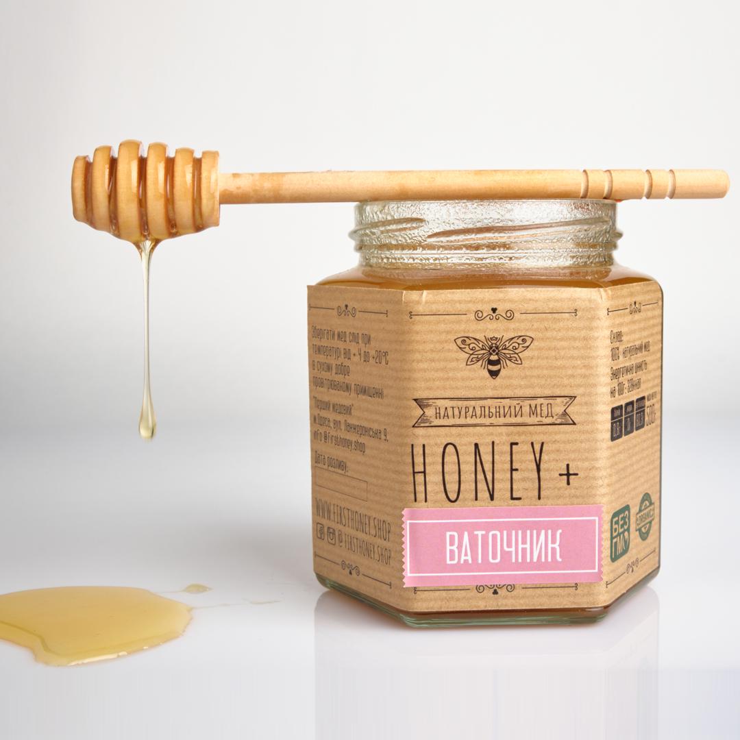 Мед натуральный Honey+ Natural ваточник 500 г Мед натуральный Honey+ Natural ваточник 500 г